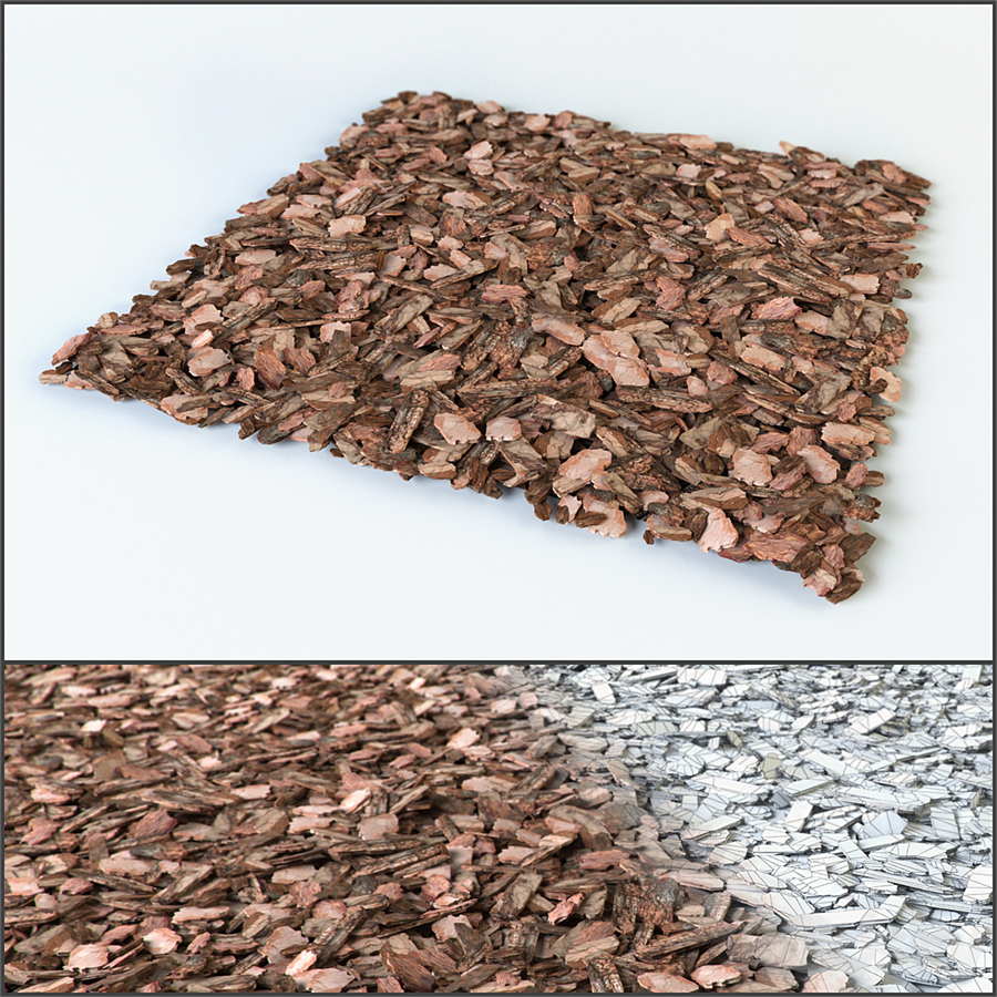 Mulch of pine bark