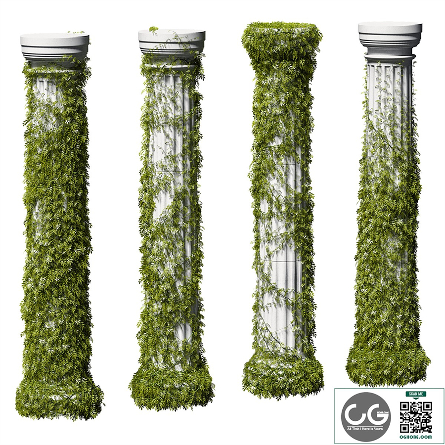 Leaves on a Doric column. 4 models