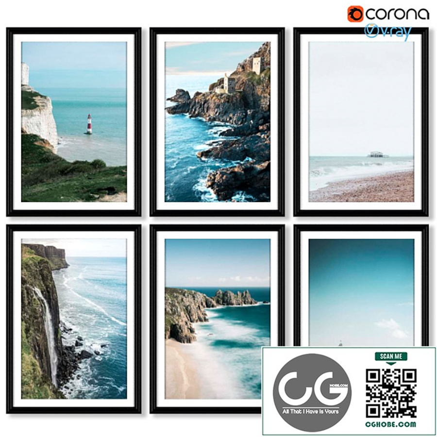 A series of posters with marine attractions.