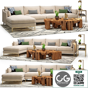 Benson Sectional & Meteor Coffee Table Set