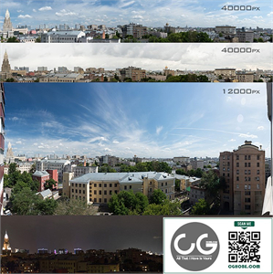 Panoramas of Moscow from the region of Khamovniki. 4 photos