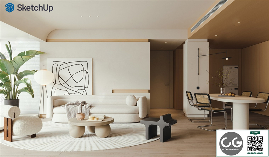 Modern Home Living Room SU Model 
