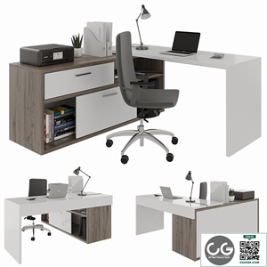 Office desk with decors