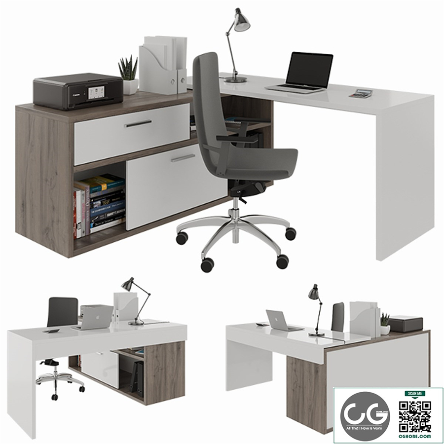 Office desk with decors