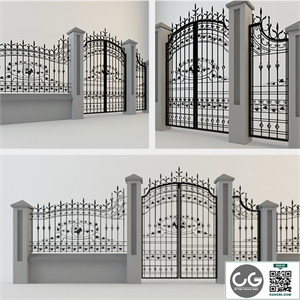 Wrought iron gate and fence