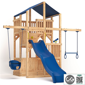 Quad Space Saver Swing Set