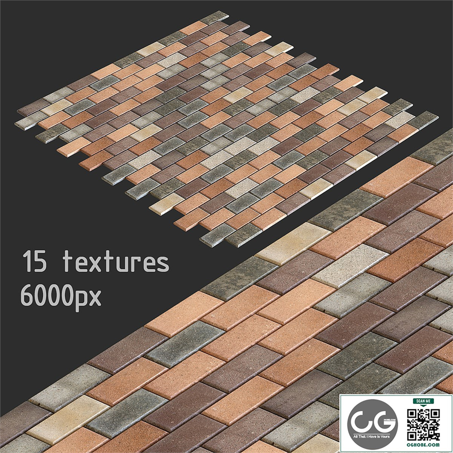 Paving slabs. 15 textures