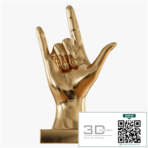 Figurine hand rock on table top