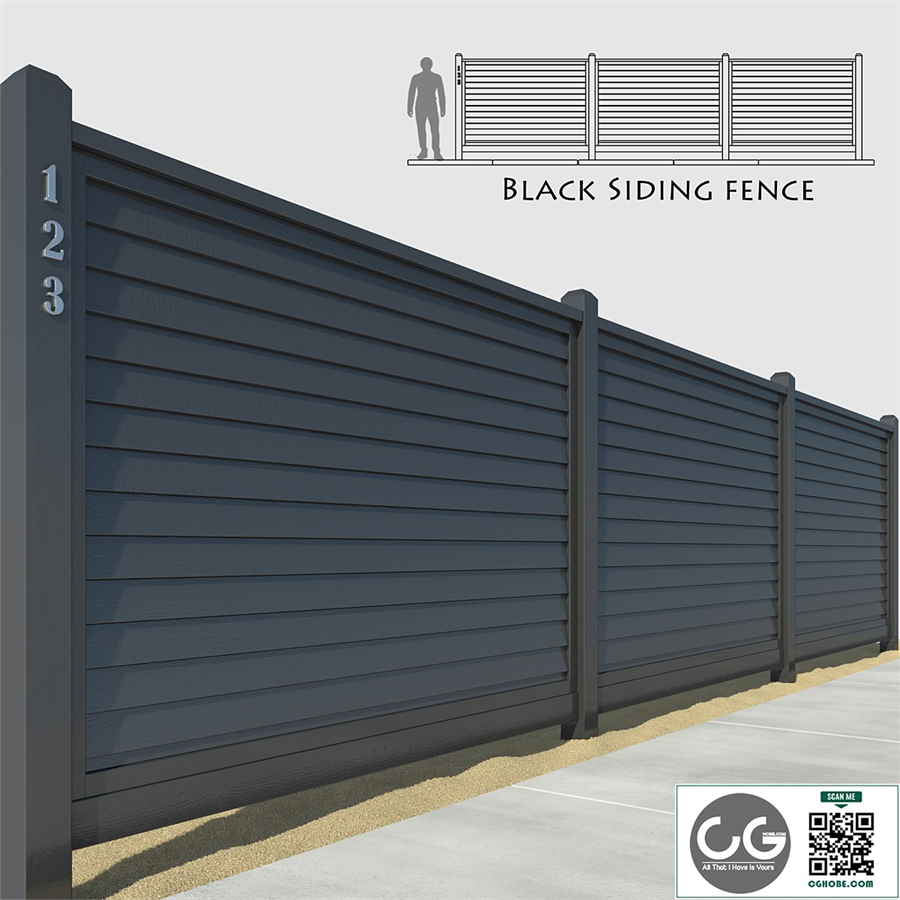 Black siding fence