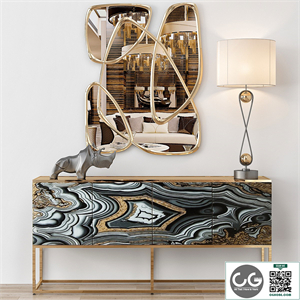 Nicola Painted-Agate Console