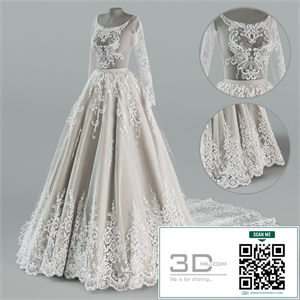 Wedding dress with train
