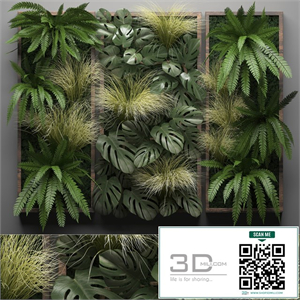 Vertical garden 28. Phytowall, picture, grass, fern, monstera, wall decor, phytomodule, vertical garden