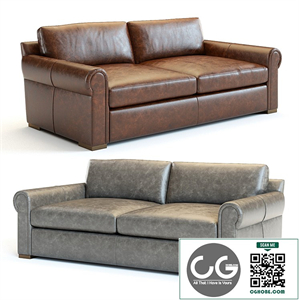 Restoration Hardware Lancaster Leather Sofa