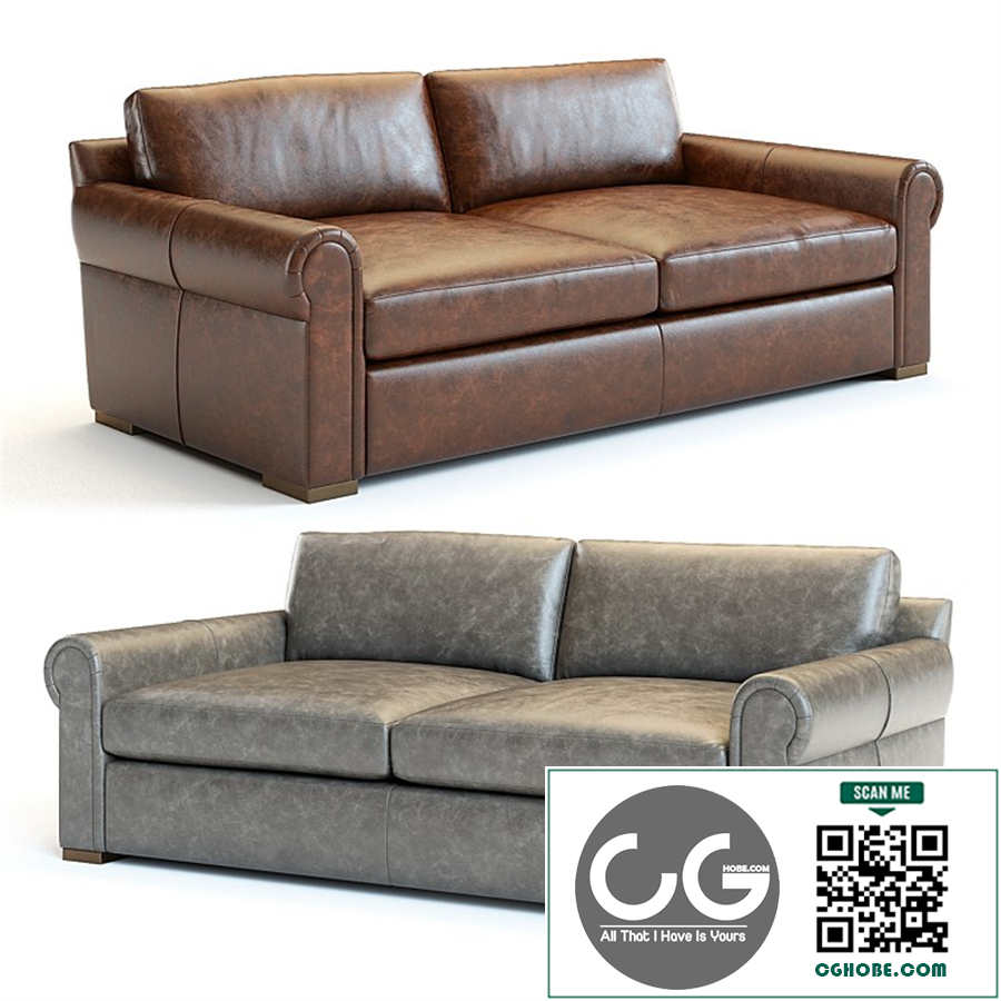 Restoration Hardware Lancaster Leather Sofa