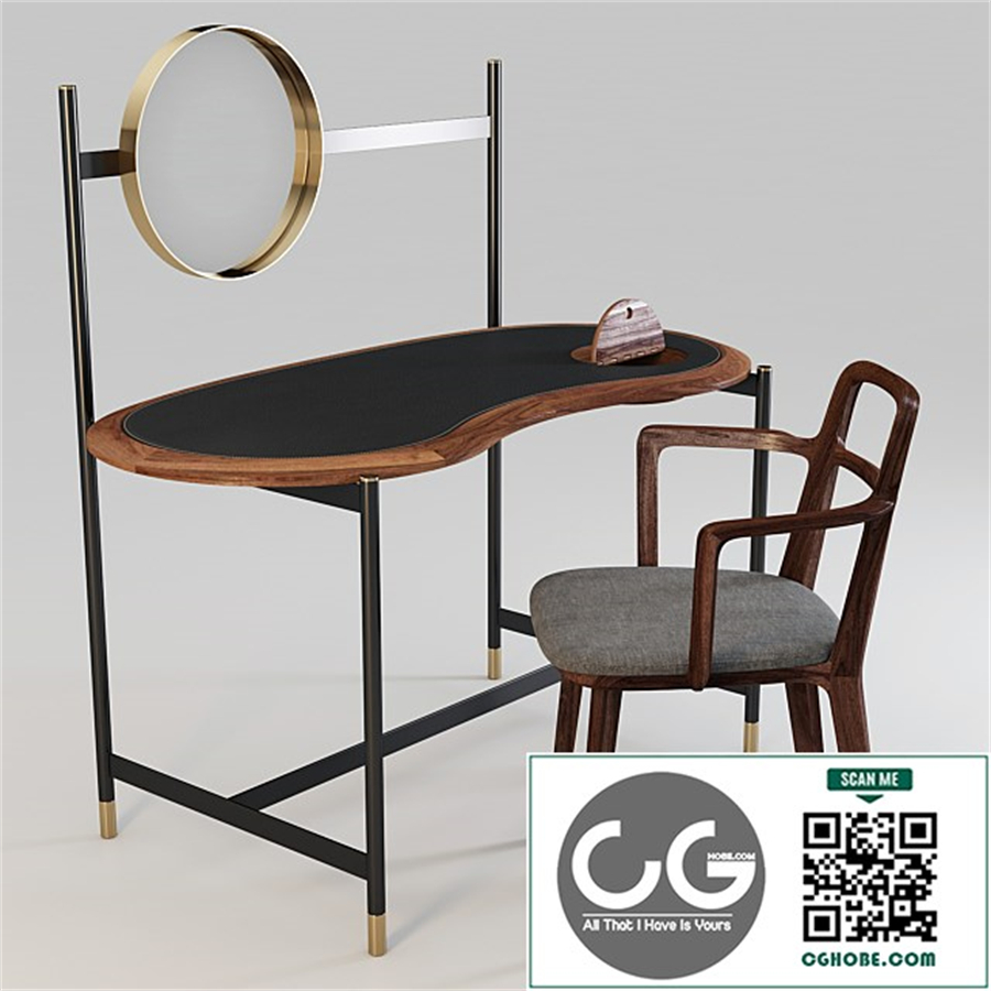 Porada: Writing Desk / Dressing Table - Ninfea and Chair - Rosita