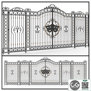 Forged gate with a fence.