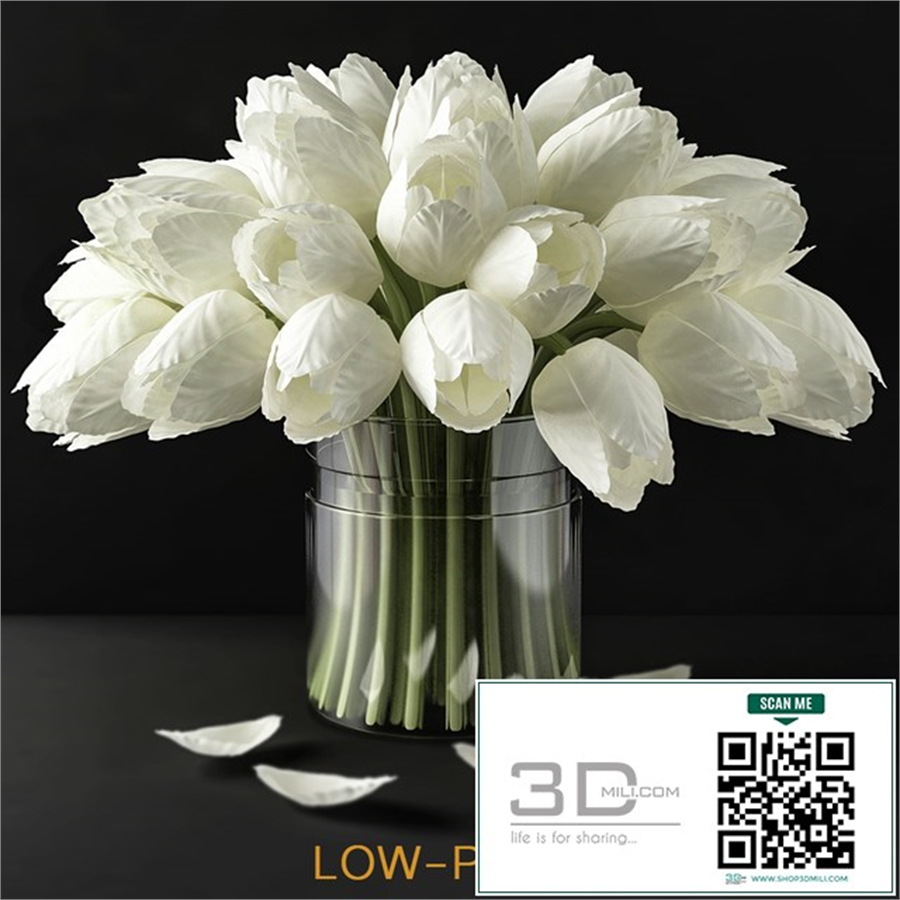 Handcrafted Real Touch Tulips (low poly)