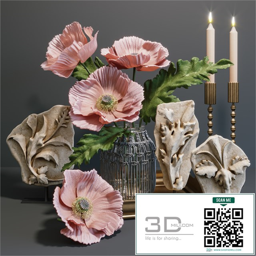 RH Acanthus leaves decorative set