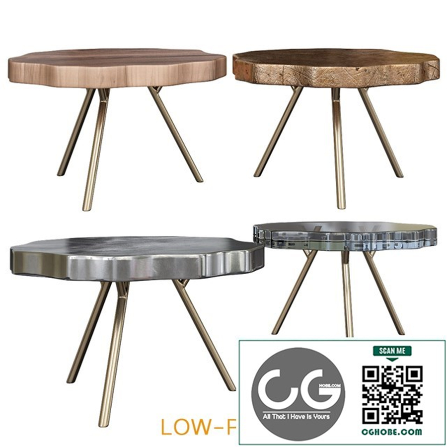 Trio Petrified Coffee Table