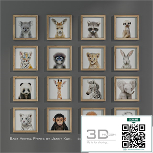 Baby Animal Prints by Jenny Kun. Size: 250x250mm.