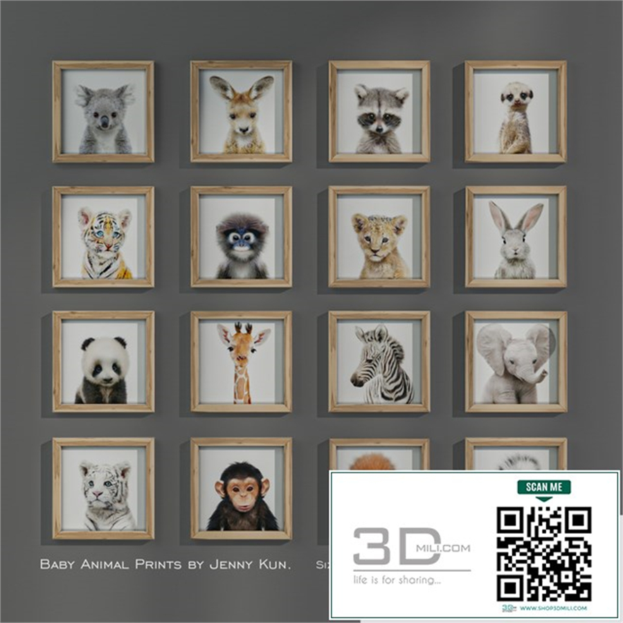 Baby Animal Prints by Jenny Kun. Size: 250x250mm.
