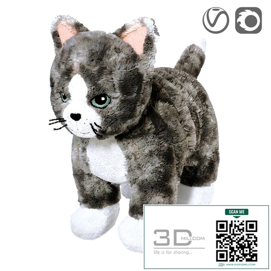 LILLEPLUTT Soft toy cat gray white
