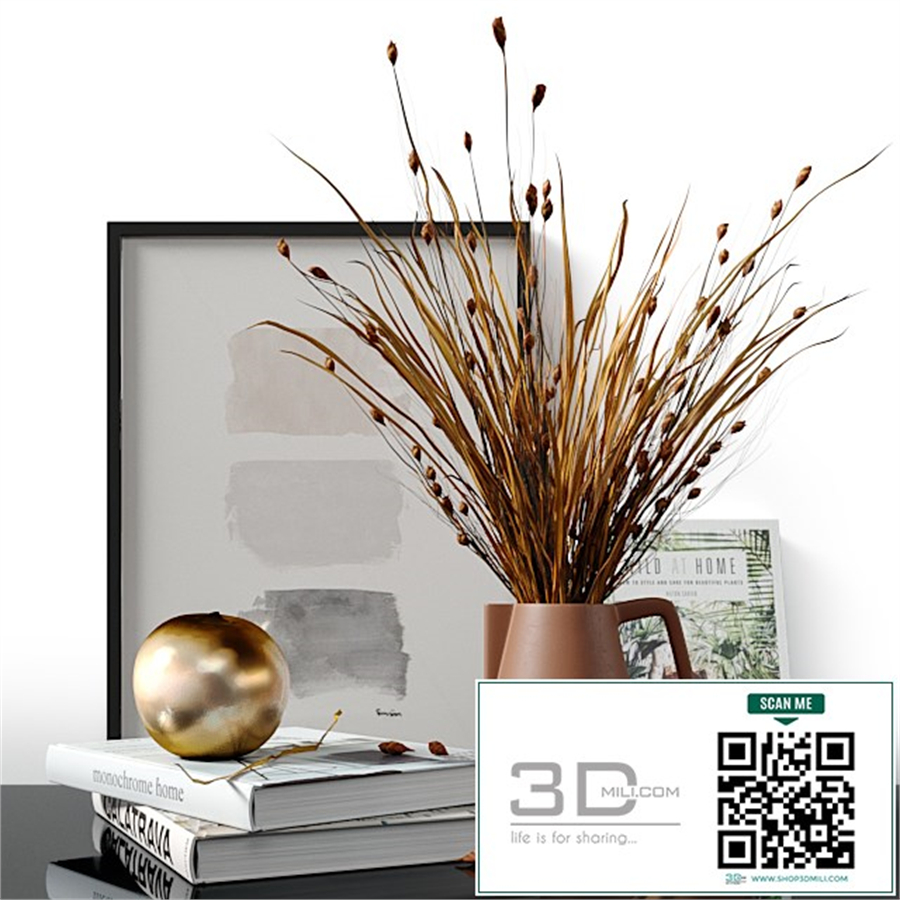 Decorative set with dried Bell Grass and Splinter Grass