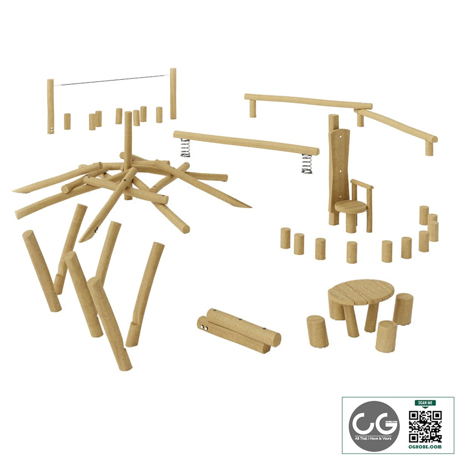 KOMPAN. EQUIPMENT FROM LOGS