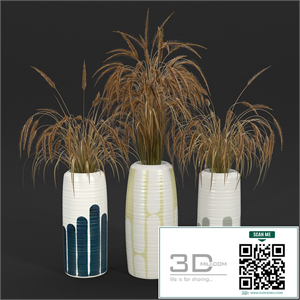 Striped Tall Vase with Gray Stripes