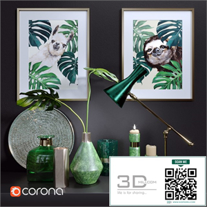 Green decor set