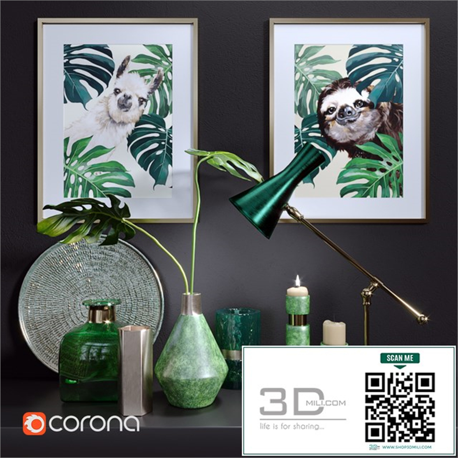 Green decor set