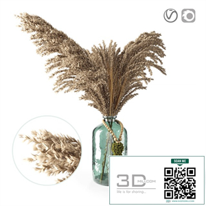 Decorative pampas in a glass jar