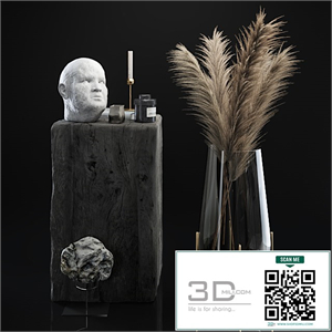 Decorative set 5 with dried plants