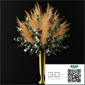 Bouquet of pampas grass and eucalyptus branches