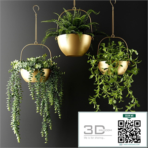 Ampel plants in bronze flower pots | Ampel plants in bronze flower pots