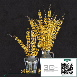 Flower Arrangement: Forsythia Set1