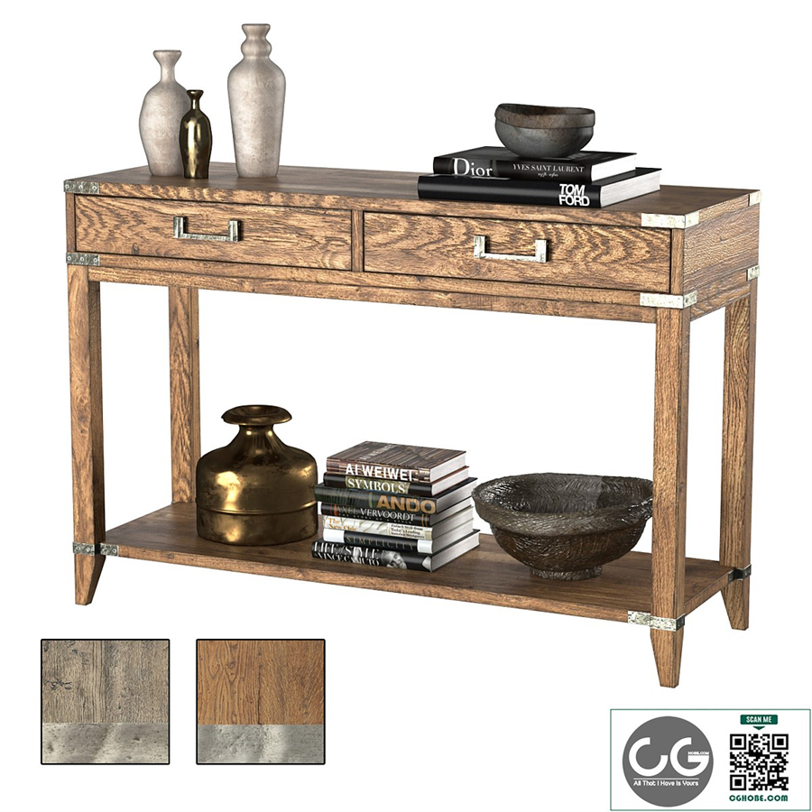 CAYDEN CAMPAIGN 2-DRAWER CONSOLE TABLE
