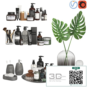 Bathroom Decor Accessories and Cosmetics - Dark