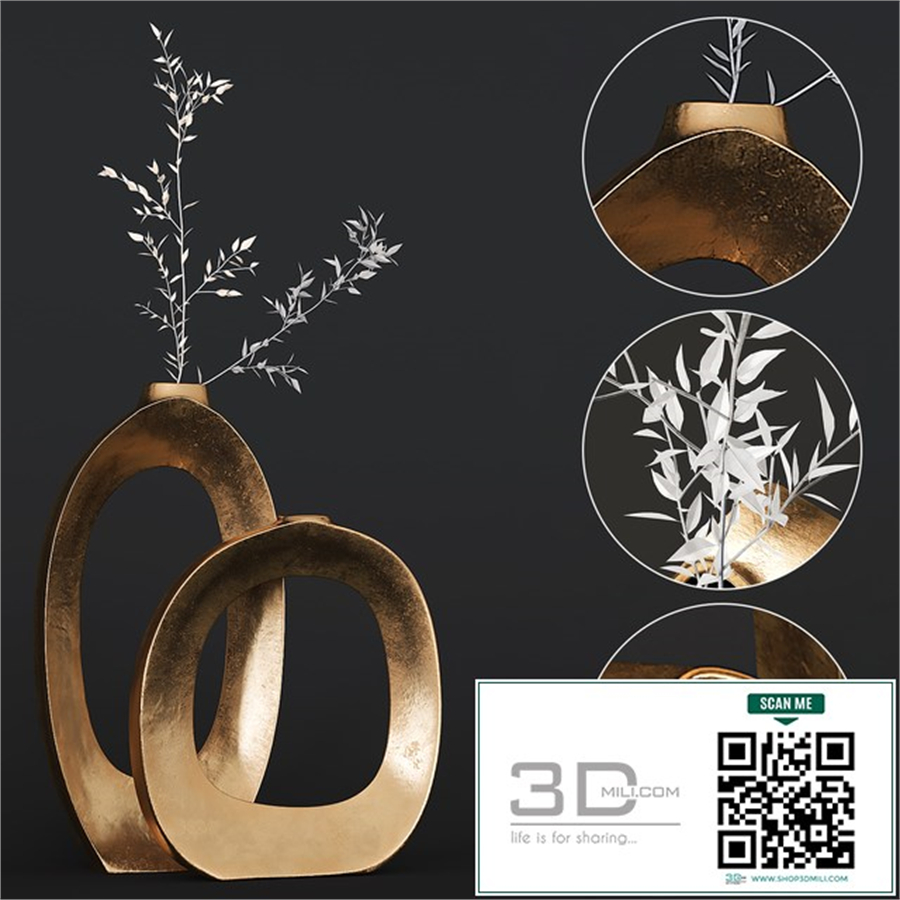 Elodie Brass Ring Vases