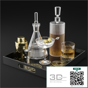 CB2 Barware Coffee Table Decor Set 1