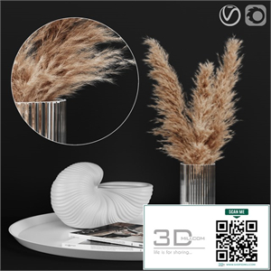 A decoratively artificial Pampas flower