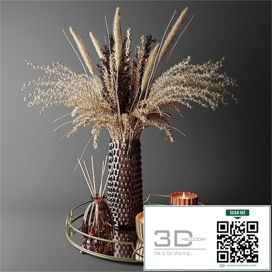 Dry bouquet in the decorative vase | Bouquet of dried flowers in a decorative vase