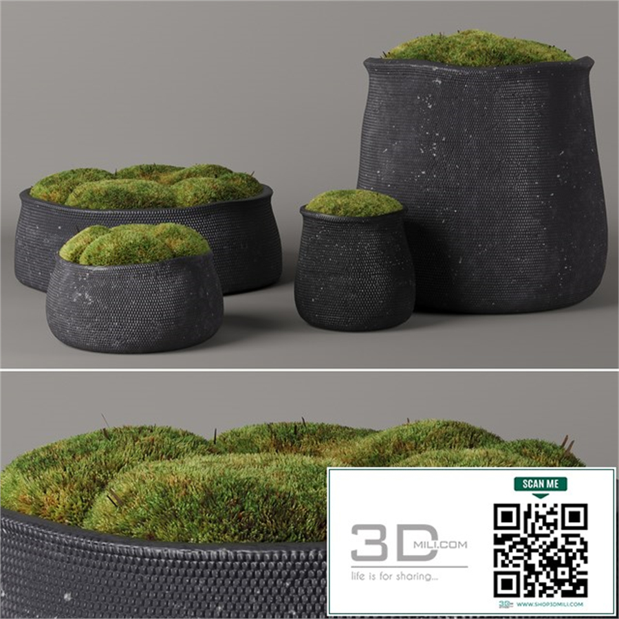 RH Crosshatch concrete vases