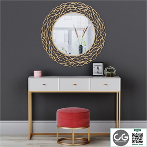 CAZARINA interiors | Dressing table with mirror and ottoman