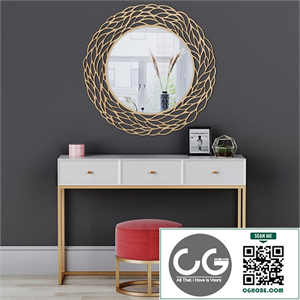 CAZARINA interiors | Dressing table with mirror and ottoman
