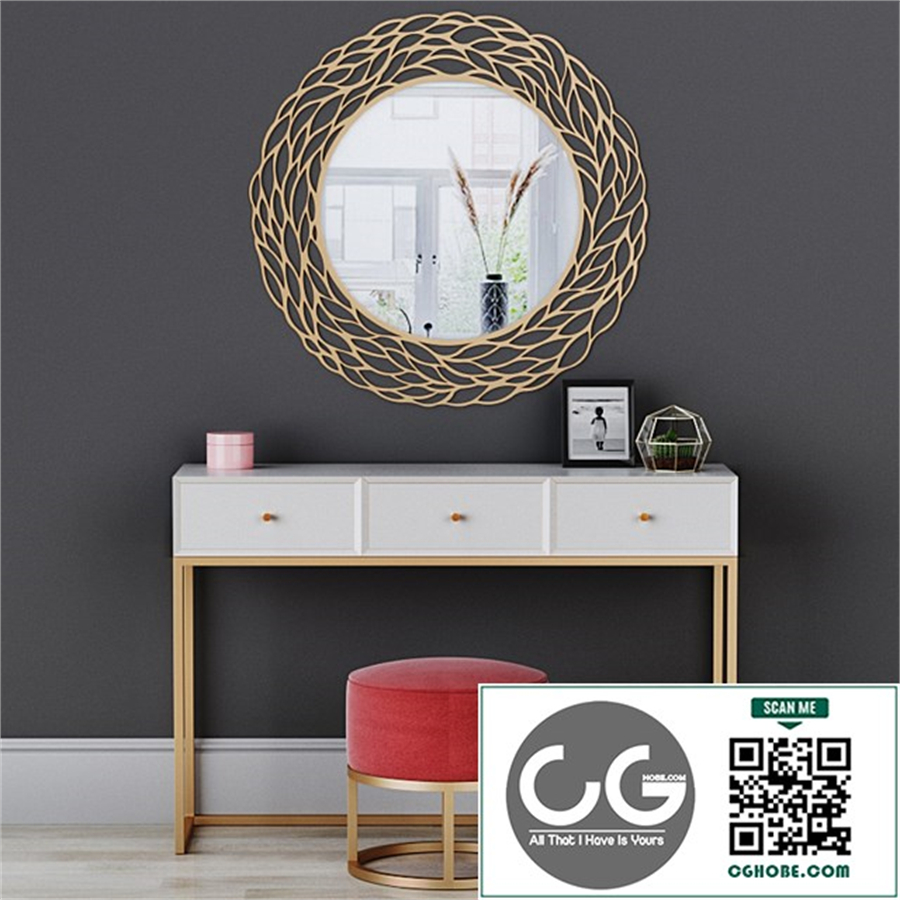 CAZARINA interiors | Dressing table with mirror and ottoman
