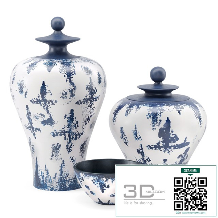 Zuo Modern Mar Temple Jar Blue and White Vases
