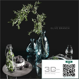 Table settings with olive branch