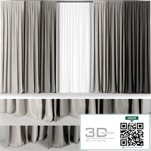 Six curtains in different colors