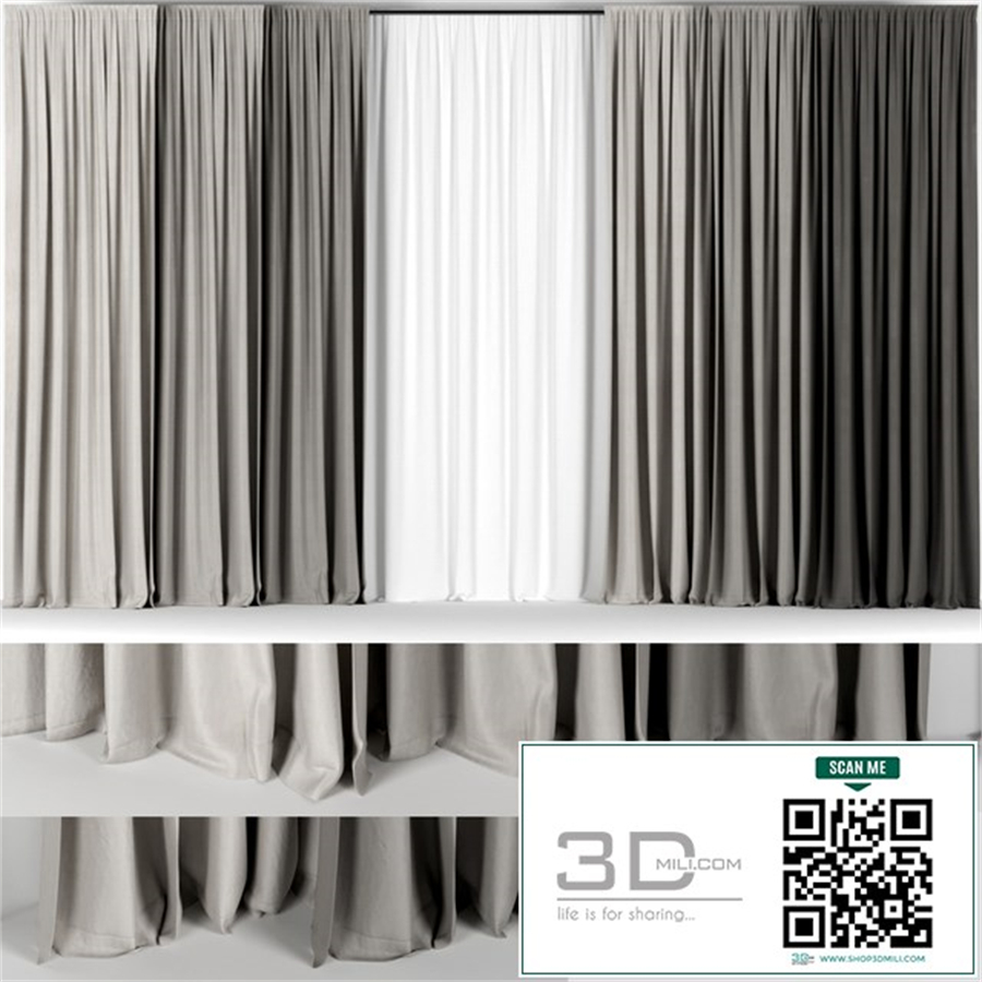 Six curtains in different colors